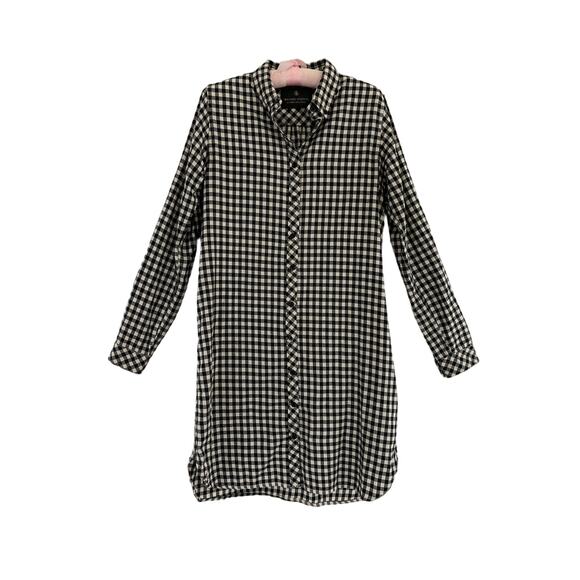 Maison Scotch Black & White Gingham Plaid Button Front Dress - Picture 2 of 12